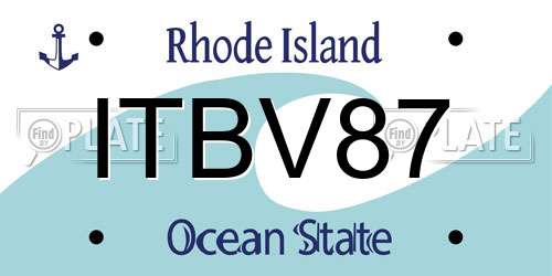 ITBV87 Rhode Island License Plate