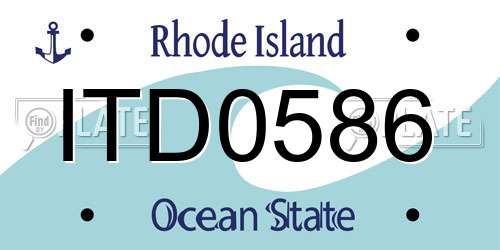ITD0586 Rhode Island License Plate