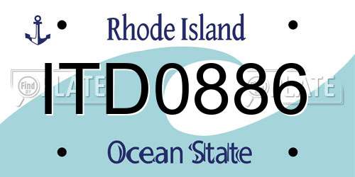 ITD0886 Rhode Island License Plate