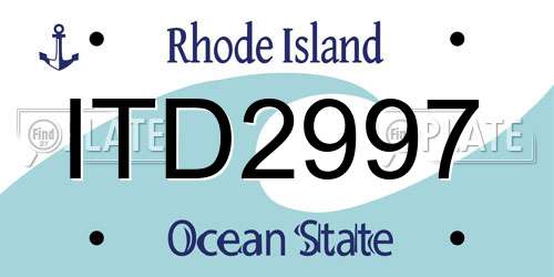 ITD2997 Rhode Island License Plate