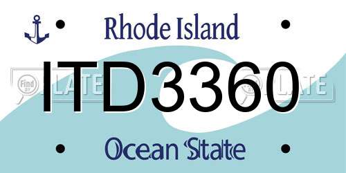 ITD3360 Rhode Island License Plate