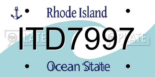 ITD7997 Rhode Island License Plate