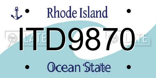 ITD9870 Rhode Island License Plate