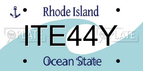 ITE44Y Rhode Island License Plate
