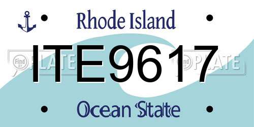 ITE9617 Rhode Island License Plate