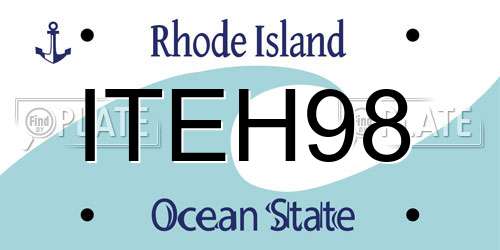 ITEH98 Rhode Island License Plate
