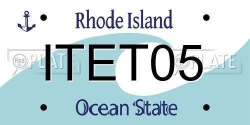 ITET05 Rhode Island License Plate