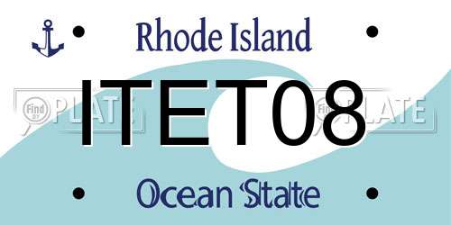 ITET08 Rhode Island License Plate