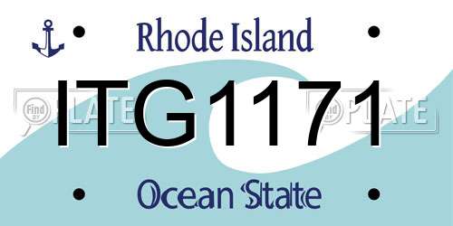 ITG1171 Rhode Island License Plate