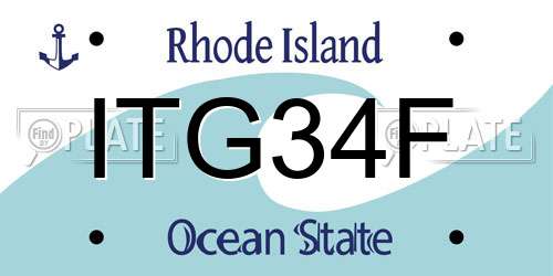 ITG34F Rhode Island License Plate
