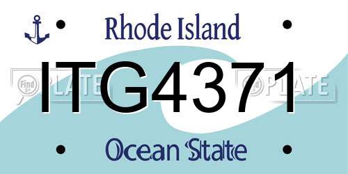 ITG4371 Rhode Island License Plate