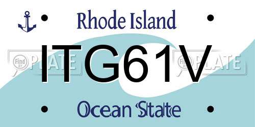 ITG61V Rhode Island License Plate