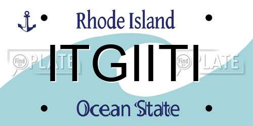ITGIITI Rhode Island License Plate
