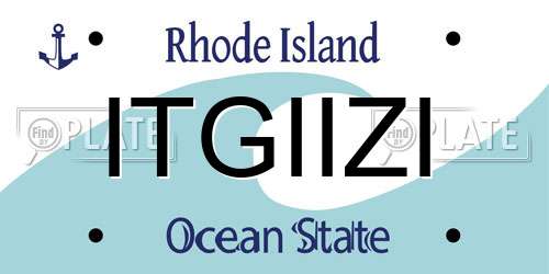 ITGIIZI Rhode Island License Plate