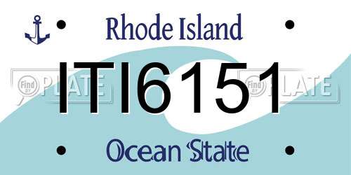 ITI6151 Rhode Island License Plate