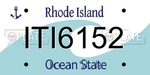 ITI6152 Rhode Island License Plate