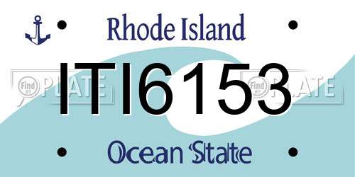 ITI6153 Rhode Island License Plate