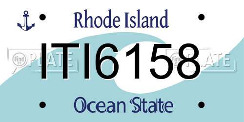 ITI6158 Rhode Island License Plate