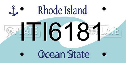 ITI6181 Rhode Island License Plate