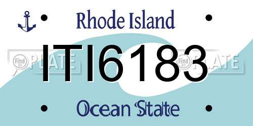 ITI6183 Rhode Island License Plate