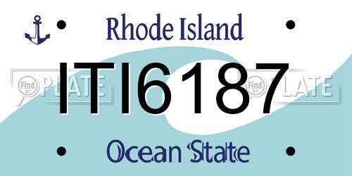 ITI6187 Rhode Island License Plate