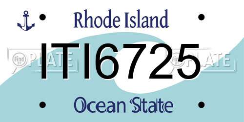 ITI6725 Rhode Island License Plate