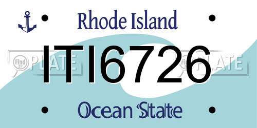 ITI6726 Rhode Island License Plate