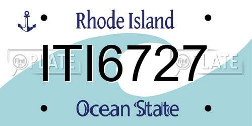 ITI6727 Rhode Island License Plate