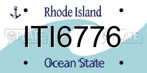 ITI6776 Rhode Island License Plate