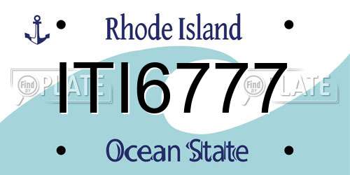 ITI6777 Rhode Island License Plate