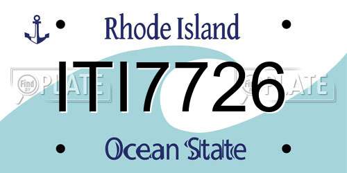 ITI7726 Rhode Island License Plate