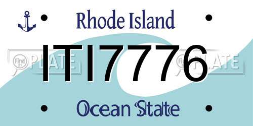 ITI7776 Rhode Island License Plate