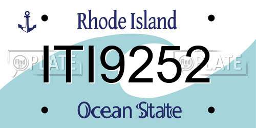 ITI9252 Rhode Island License Plate