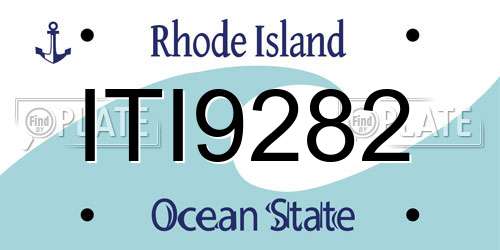 ITI9282 Rhode Island License Plate