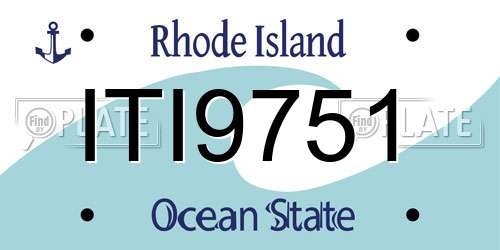 ITI9751 Rhode Island License Plate
