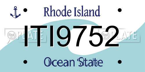 ITI9752 Rhode Island License Plate