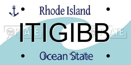 ITIGIBB Rhode Island License Plate