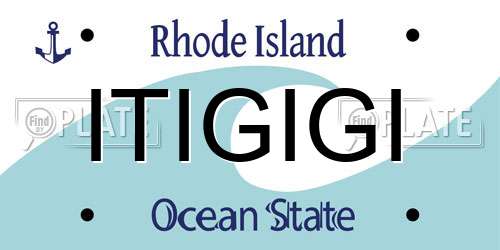 ITIGIGI Rhode Island License Plate