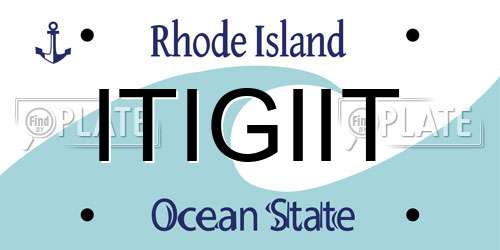 ITIGIIT Rhode Island License Plate