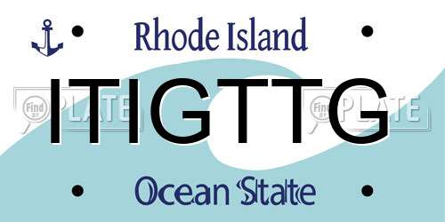 ITIGTTG Rhode Island License Plate