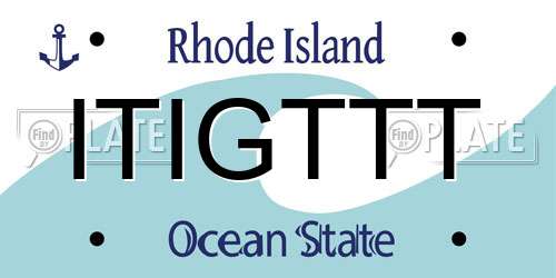 ITIGTTT Rhode Island License Plate