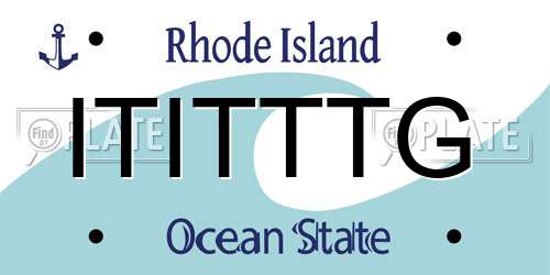 ITITTTG Rhode Island License Plate
