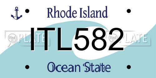 ITL582 Rhode Island License Plate