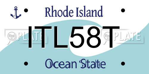 ITL58T Rhode Island License Plate