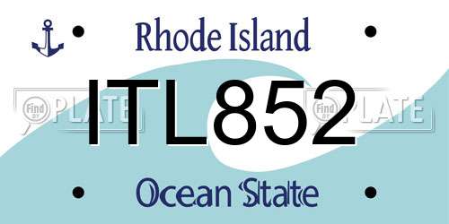 ITL852 Rhode Island License Plate
