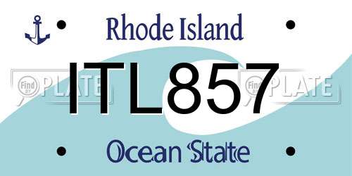 ITL857 Rhode Island License Plate