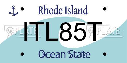 ITL85T Rhode Island License Plate