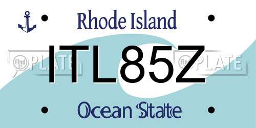 ITL85Z Rhode Island License Plate