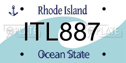 ITL887 Rhode Island License Plate