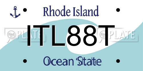 ITL88T Rhode Island License Plate